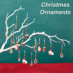 Christmas Theme Alloy Enamel Pendant Decorations&nbsp;HJEW-AB00265