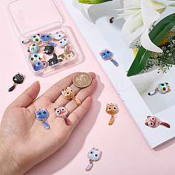 24Pcs 6 Colors Printed Alloy Pendants&nbsp;FIND-BM0001-80
