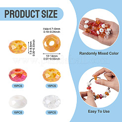60Pcs 4 Colors Acrylic Beads&nbsp;SACR-TA0001-79