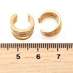 Brass Micro Pave Clear Cubic Zirconia Cuff Earrings&nbsp;EJEW-F370-29G