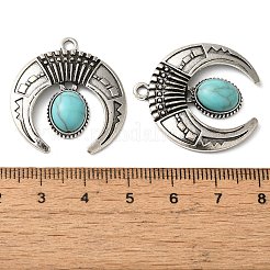 Tibetan Style Alloy Pave Imitation Turquoise Pendants&nbsp;FIND-NH0001-05AS