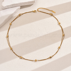 201 Stainless Steel Simple Round Beads Twisted Chain Fashionable Versatile Necklaces&nbsp;PL9617
