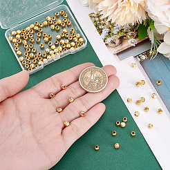 120Pcs Textured Brass Beads&nbsp;KK-PH0011-78