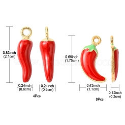 12Pcs 2 Styles Alloy Enamel Pendants&nbsp;FIND-FS0002-62