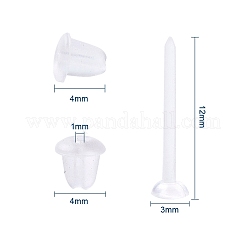 1000Pcs 2 Style Eco-Friendly Plastic Stud Earring Findings&nbsp;KY-YW0001-11