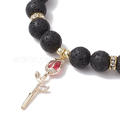 Natural Lava Rock Beaded Stretch Bracelets&nbsp;BJEW-JB11000-01