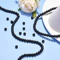 Synthetic Black Stone Beads Strands&nbsp;G-G508-6MM