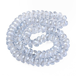 Electroplate Transparent Glass Beads Strands&nbsp;EGLA-N002-37-F04