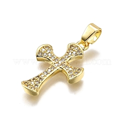 Brass Micro Pave Cubic Zirconia Pendants&nbsp;KK-Z100-38G-05