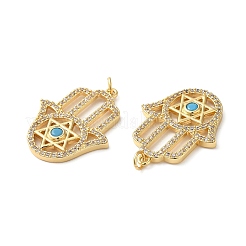 Rack Plating Brass Pave Cubic Zirconia Pendants&nbsp;KK-O142-19G