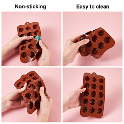 5 Pcs 5 Style 15-Cavity Silicone Flower Shaped Fondant Molds&nbsp;DIY-BG0001-05