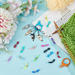 14Pcs 7 Colors Silicone Eyeglass Chain Ends Locking Stitch Marker&nbsp;HJEW-DR00115