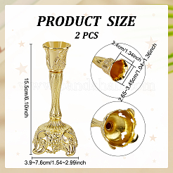 2Pcs Zinc Alloy Candle Holders&nbsp;AJEW-PH0007-97A