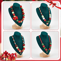4Pcs 4 Styles ABS Plastic Pearl & Acrylic & Resin Beaded Necklaces Set&nbsp;NJEW-AB00010
