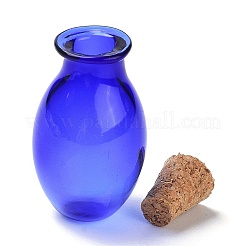 Oval Glass Cork Bottles Ornament&nbsp;X1-AJEW-O032-03B