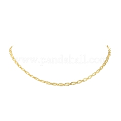 3.5MM Brass Textured Oval Link Chain Necklaces&nbsp;NJEW-JN06459