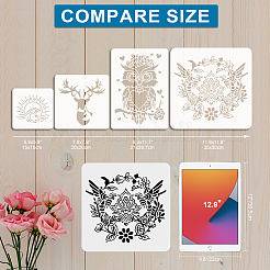 9Pcs Christmas Light Ball PET Hollow Out Drawing Painting Stencils&nbsp;DIY-MA0006-28