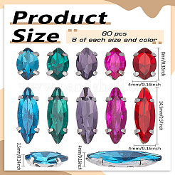 60Pcs 10 Styles Sew on Rhinestone&nbsp;RGLA-LP0001-01