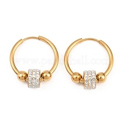 304 Stainless Steel Rhinestone Hoop Earrings&nbsp;EJEW-T057-01G