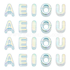 50Pcs 5 Styles UV Plating Rainbow Iridescent Acrylic Beads&nbsp;OACR-TA0004-93A