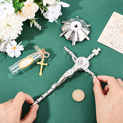 Religion Alloy Crucifix Cross Statue Display Decorations&nbsp;DJEW-WH0043-93