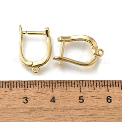 Rack Plating Brass Micro Pave Cubic Zirconia Hoop Earring Findings&nbsp;EJEW-H143-09G