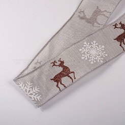 Christmas Burlap Ribbon&nbsp;SRIB-WH0006-15A
