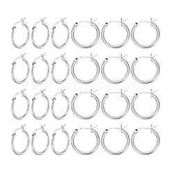 12 Pairs Brass Hoop Earrings for Women&nbsp;EJEW-PH0001-42