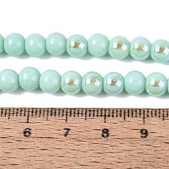 Electroplate Opaque Glass Beads Strands&nbsp;EGLA-Q132-6MM-01C-11