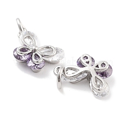 Brass Micro Pave Cubic Zirconia Pendants&nbsp;KK-P271-03P-B