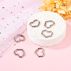 6Pcs Heart Alloy Spring Gate Rings&nbsp;FIND-TA0011-14B
