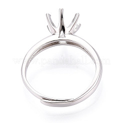 Rhodium Plated 925 Sterling Silver Engagement Solitaire Ring Settings&nbsp;STER-T008-20P