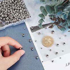 1050Pcs 5 Styles Round 304 & 316 Surgical Stainless Steel Spacer Beads&nbsp;STAS-NB0001-52