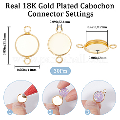 30Pcs 304 Stainless Steel Cabochon Connector Settings&nbsp;STAS-BBC0004-67B-G