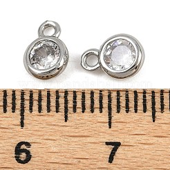 Brass Pave Cubic Zirconia Pendants&nbsp;KK-H078-07P