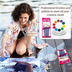 24Pcs Round PET Watercolor Oil Palette&nbsp;AJEW-WA0004-75