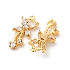 Brass Micro Pave Cubic Zirconia Pendants&nbsp;KK-F898-05G