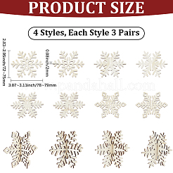 4 Styles Christmas Theme Unfinished Wood Solid Display Decorations&nbsp;DJEW-WH20002-21C