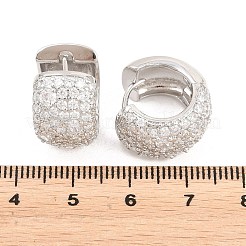 Brass Micro Pave Clear Cubic Zirconia Hoop Earrings&nbsp;EJEW-Z164-21P