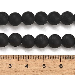 Natural Brazil Black Onyx(Dyed & Heated) Beads Strands&nbsp;G-Z024-01B-8mm-01