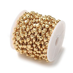 Brass Heart Link Chains&nbsp;KK-P351-01G