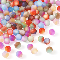 120Pcs 8 Colors Frosted & Gradient Color Opaque Resin Beads&nbsp;RESI-TA0003-85
