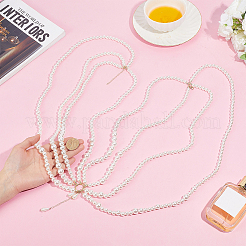 1Pc Plastic Round Imitation Pearl Beaded Tassel Waist Chains for Women&nbsp;AJEW-ME0003-16