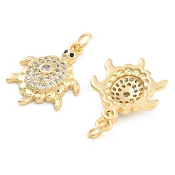 Brass Pave Clear Cubic Zirconia Pendants&nbsp;KK-U009-12A-G