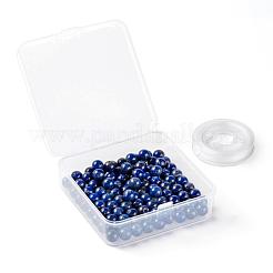 D100Pcs 8mm Natural Lapis Lazuli Round Beads&nbsp;DIY-LS0002-02
