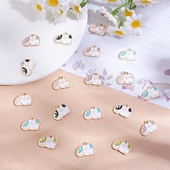 25 Pieces Cat Enamel Charm Pendant Kitten Charm Cute Cat Animal Pendant Mixed Color for Jewelry Necklace Earring Nracelet Making Crafts&nbsp;JX734A