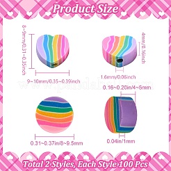 200Pcs 2 Style Handmade Polymer Clay Beads&nbsp;CLAY-SC0001-56