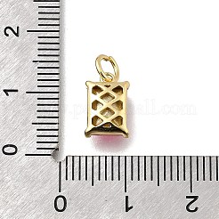 Rectangle Brass with Glass Charms&nbsp;KK-G525-05G