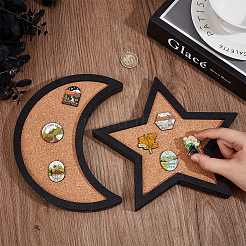 Moon Star Wall Mounted Brooch Jewelry Display Cork Tray&nbsp;AJEW-WH0060-20