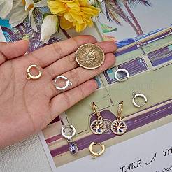 8Pcs 2 Colors Brass Huggie Hoop Earring Findings&nbsp;KK-SZ0005-36